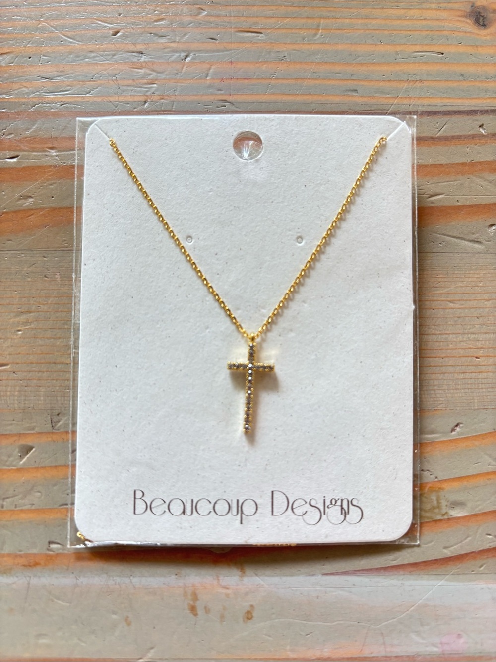 Gold Cross Pendant Necklace - Gold